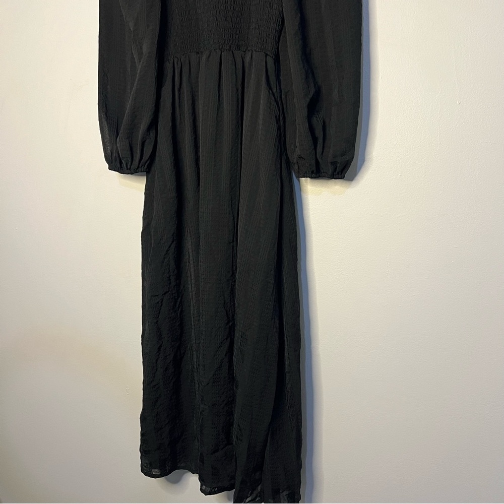 Madewell Lucy Sweetheart Black Midi Dress size xsmall - Picture 5 of 8
